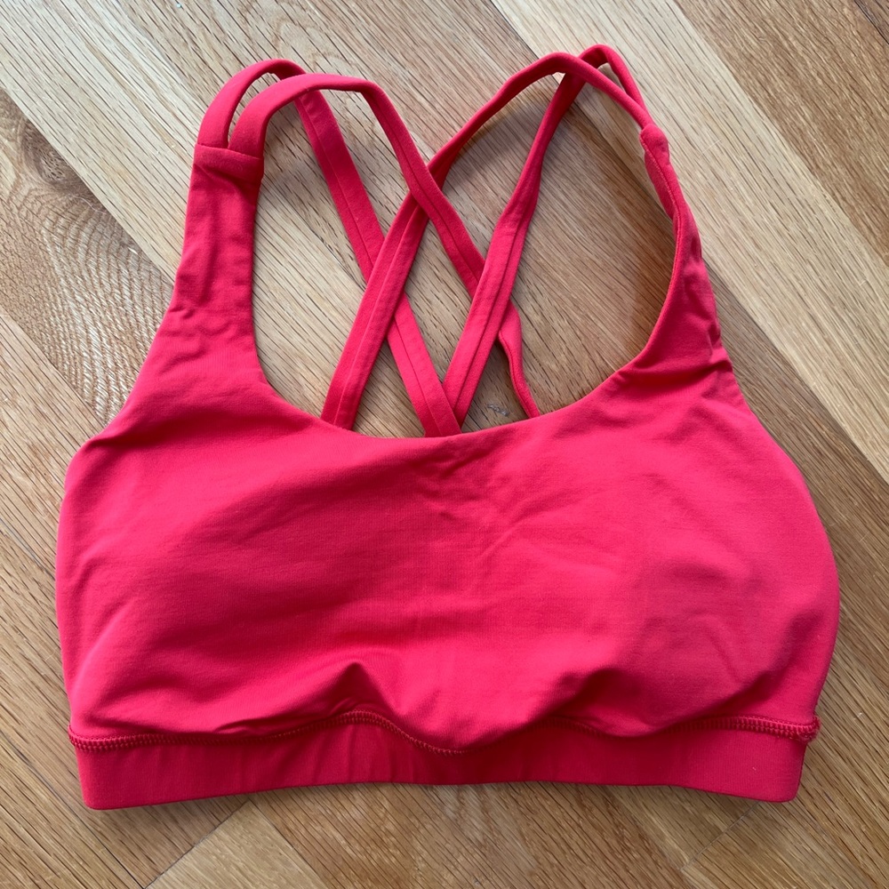 Lulu Lemon Energy Bra, red, size 4. Great-used condition.